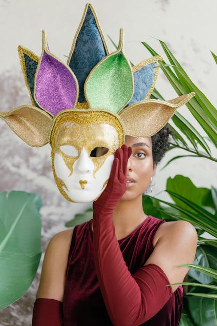 Masquerade ball with gaming tables and elegant decorations